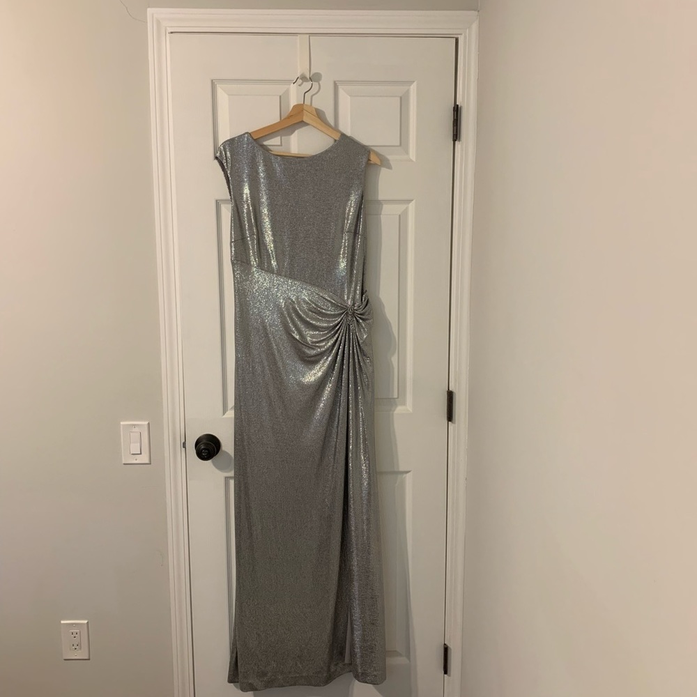 Silver formal dress.